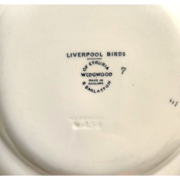 PLATES-WEDGWOOD-LIVERPOOL BIRDS-Black White-Small-Butter Dish-Display-6" - Picture 7 of 11